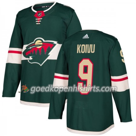 Minnesota Wild Mikko Koivu 9 Adidas 2017-2018 Groen Authentic Shirt - Mannen